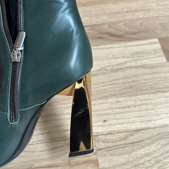 Icone Genuine Leather Green/Gold Ankle Boots size 8US 39EUR - Picture 6 of 9